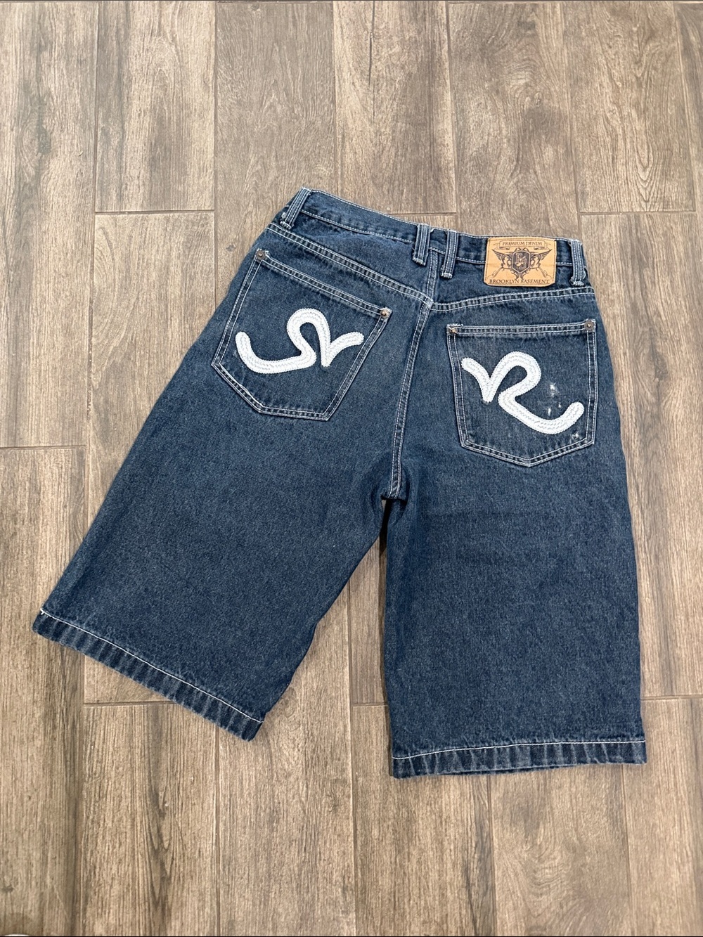 Y2K Brooklyn Basement dark wash denim jorts